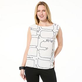 GREY by Jhoan Sebastian Grey Stretch Crepe Twill Sleeveless Top