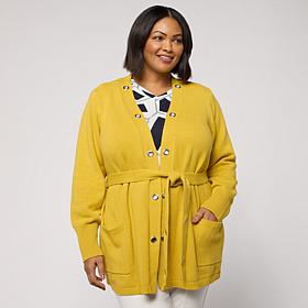 Greyby Jhoan Sebastian Grey Spring Grommet Cardigan