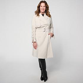 Greyby Jhoan Sebastian Grey Stretch Twill Lace Up Sleeve Spring Trench