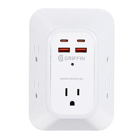 Griffin 5-Outlet Wall Tap with USB Charging