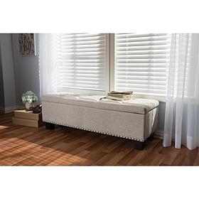Hannah Fabric Upholstered Button-Tufting Storage Ottoman Bench
