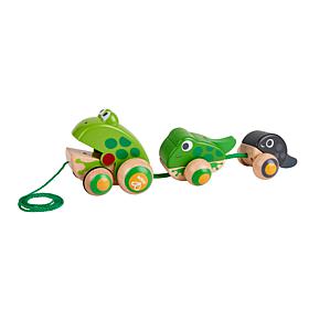 Hape Pull-Along Frog Family - Wooden Toddler Toy