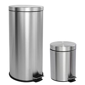 happimess Oscar 8-Gallon Step-Open Trash Can with Mini Can