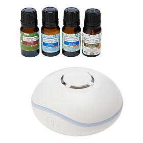 Happy Place Mini Diffuser and 4-piece Essential Oils Fragrance Set