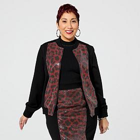 Harlem's Fashion Row x In Earnest by Byron Lars Print Bomber Jacket
