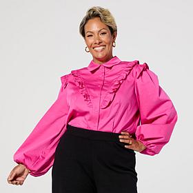 Harlem's Fashion Row x Kaphill Collection Ruffled Poplin Top