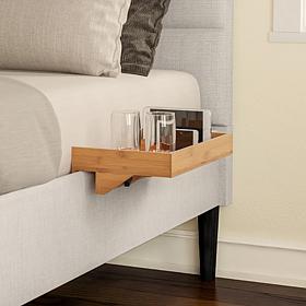 Hastings Home Bedside Shelf with Eco-friendly Bamboo Modern Clamp 