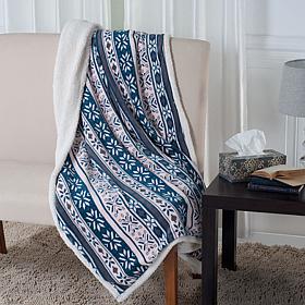 Hastings Home Fleece Sherpa Blanket Throw