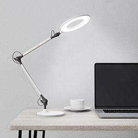 Hastings Home Swing Arm Desk Lamp-Dimmable LED - Silver