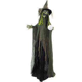 Haunted Hill Farm 6' Buella the Animated Fortune-Telling Witch