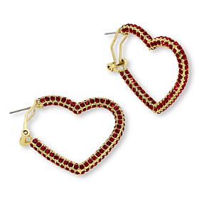 Heidi Daus All You Need Is Love Pavé Heart Hoop Earrings