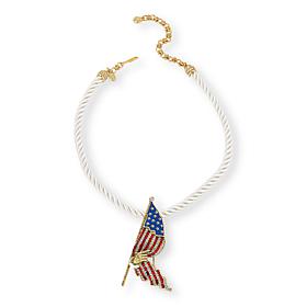 Heidi Daus Behold! Your Country's Flag Pin/Pendant with Cord Necklace