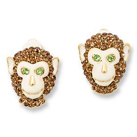 Heidi Daus Critter Crazy Crystal and Enamel Stud Earrings