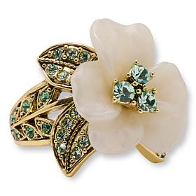 Heidi Daus Glamorous Gardenia Crystal Bronzetone Ring