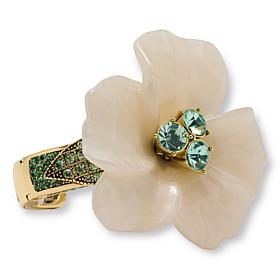 Heidi Daus Glamorous Gardenia Crystal Cuff Bangle Bracelet