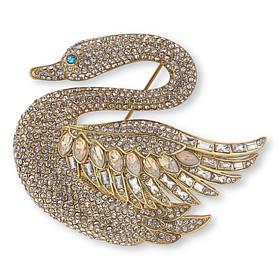 Heidi Daus Multicolor Crystal Odette Swan Pin