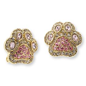 Heidi Daus Pretty Paw Print Pink Crystal Earrings