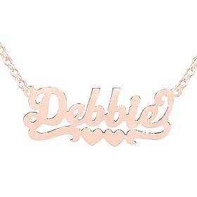 Heights Jewelers Sterling Silver Personalized Double-Heart Necklace