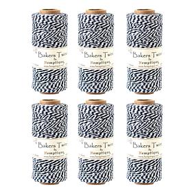HEMPTIQUE 410ft. Black/White Cotton Bakers Twine Spools - 6 pack