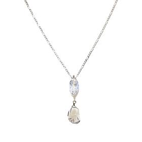 Herkimer "Diamond" Quartz Marquise/Natural Pendant with Chain