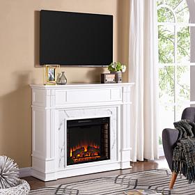 Highgate Faux Cararra Marble Media Electric Fireplace
