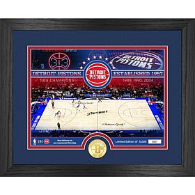 Highland Mint Limited Edition NBA Detroit Pistons Court Photo Mint 