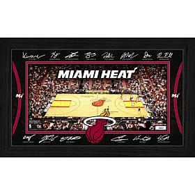 Highland Mint Miami Heat Signature Court 12" x 20" Wood Frame
