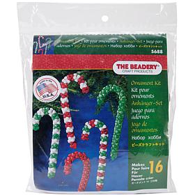 Holiday Beaded Ornament Kit - Candy Cane Assortment, Makes 16