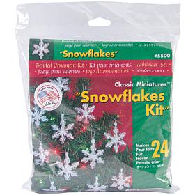 Holiday Beaded Ornament Kit - Mini Snowflakes 2", Makes 24