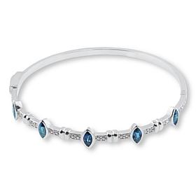House of Ellure Blue Sapphire and White Topaz Bangle Bracelet