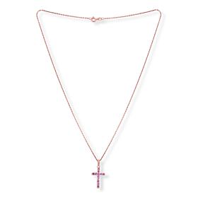 House of Ellure Sterling Silver Choice of Sapphire Cross Necklace