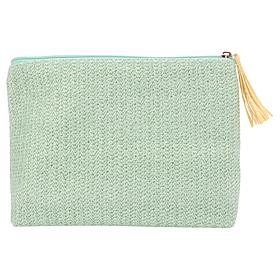 HSN Discover Beauty Raffia Natural Makeup Clutch