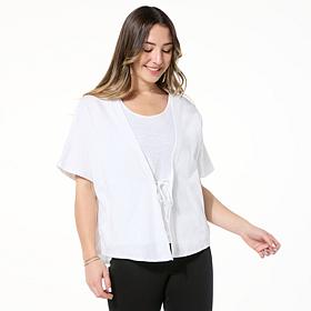 HUE 2-piece Cotton Knit Kimono Wrap and Tank Set