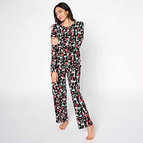 HUE 2-piece Waffle Knit Top and Pant Sleep Set