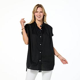 HUE Button-Front Tunic