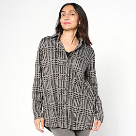 HUE Houndstooth Button-Down Napshirt