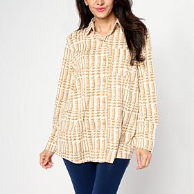 HUE Houndstooth Button-Down Napshirt