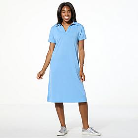 HUE Short-Sleeve Knit Popover Dress