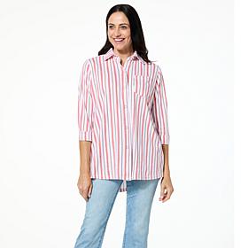 HUE Spring Button-Down Nap Shirt