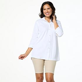 HUE Spring Button-Down Nap Shirt