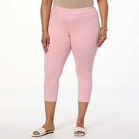 HUE Stretch Denim Capri Legging - Solid