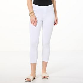 HUE Stretch Denim Capri Legging - Solid