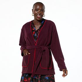 IMAN Global Chic Belted Fleece Jacket