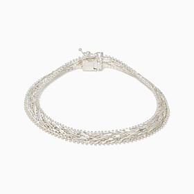Imperial Silver Chevron Diamond Cut Bracelet