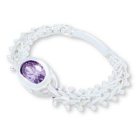 Imperial Silver Diamond-Cut Sterling Silver Wheat Design CZ Ring