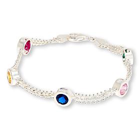 Imperial Silver Diamond-Cut Sterling Silver Wheat Design CZ Bracelet