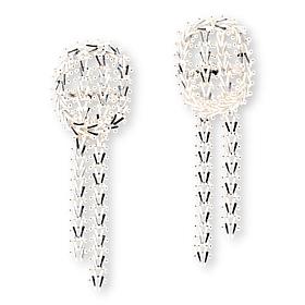 Imperial Silver Diamond-Cut Wheat Chain Fringe Earrings