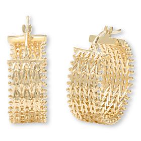 Imperial Silver Sterling Silver Diamond-Cut 6-Row Wheat Hoop Earrings