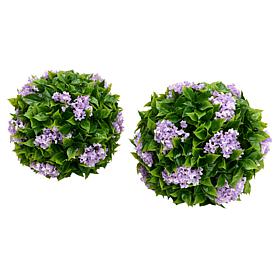 Improvements 13" Faux Crepe Myrtle Spheres - Set of 2