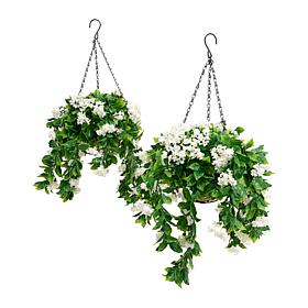 Improvements 15" Faux Crepe Myrtle Hanging Baskets - Set of 2